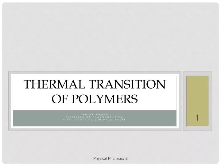 thermal transition of polymers