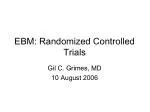 EBM: Randomized Controlled Trials