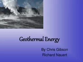 Geothermal Energy