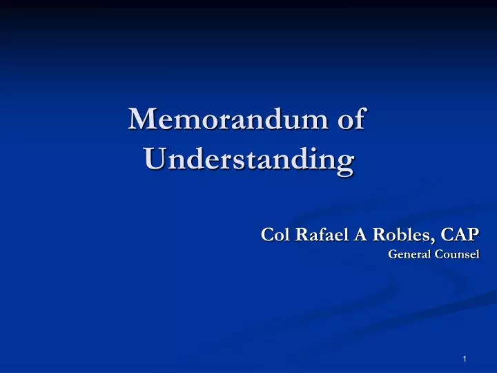 memorandum of understanding