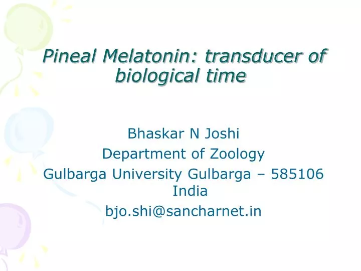 pineal melatonin transducer of biological time