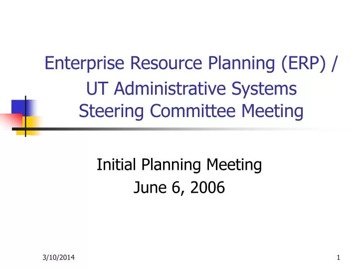 enterprise resource planning erp ut administrative systems steering committee meeting