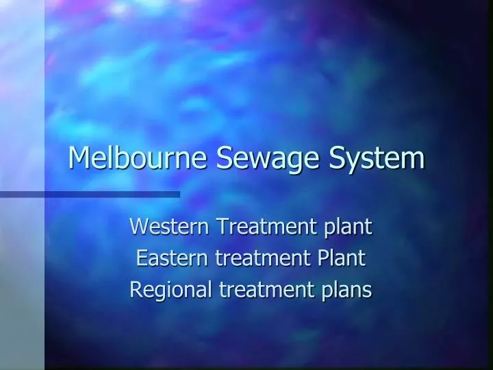 melbourne sewage system