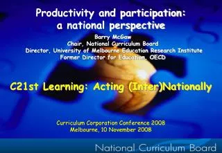Productivity and participation: a national perspective