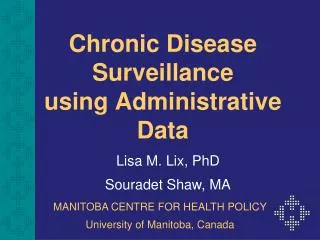 Chronic Disease Surveillance using Administrative Data