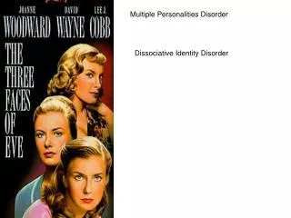 Multiple Personalities Disorder