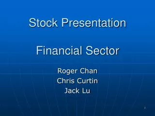 Stock Presentation Financial Sector