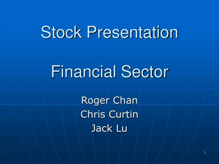 stock presentation financial sector