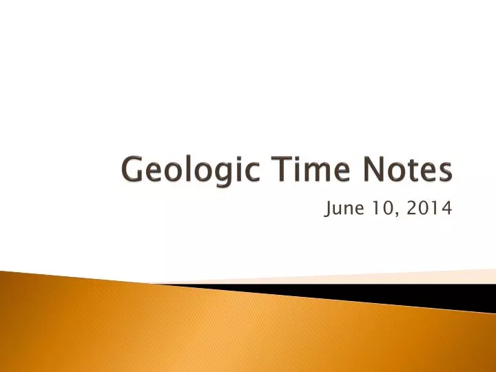 geologic time notes