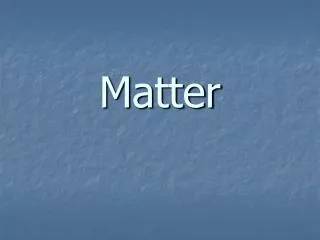 matter