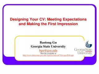 Designing Your CV: Meeting Expectations and Making the First Impression