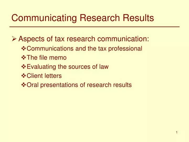communicating research results