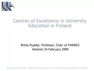 Centres of Excellence in University Education in Finland