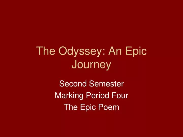 the odyssey an epic journey