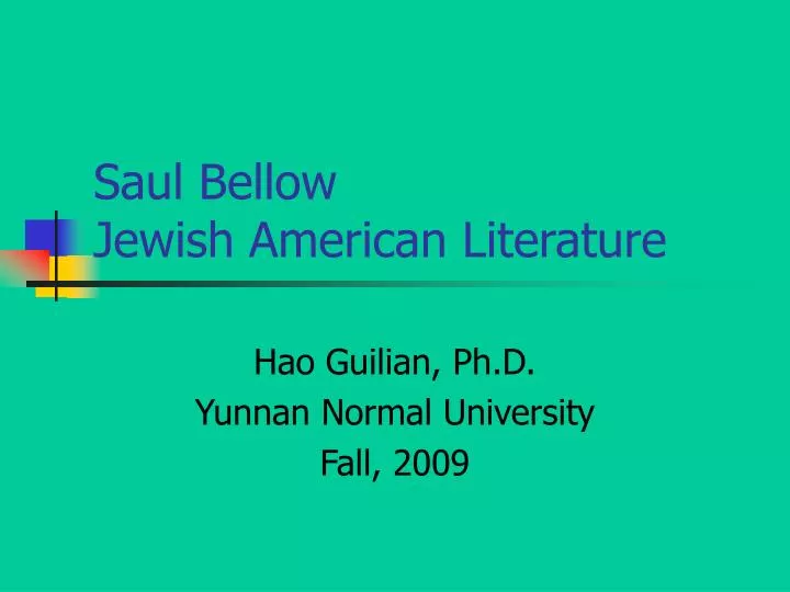 saul bellow jewish american literature