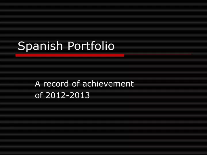 spanish portfolio