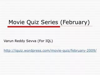 Movie Quiz Series (February)