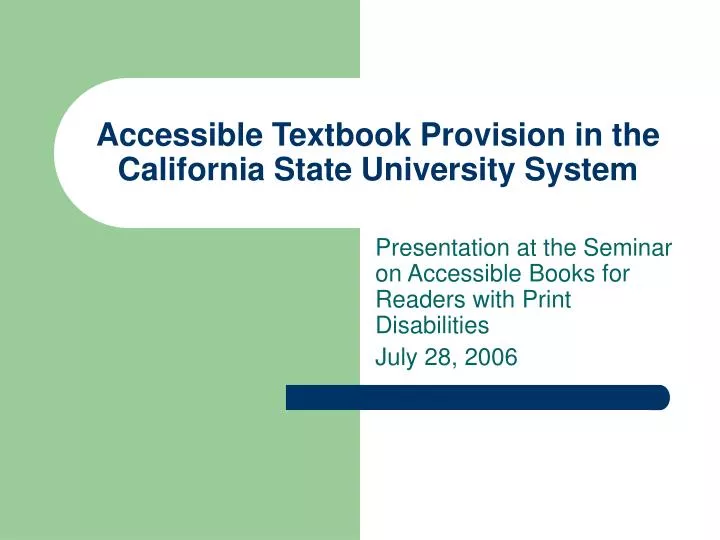 accessible textbook provision in the california state university system