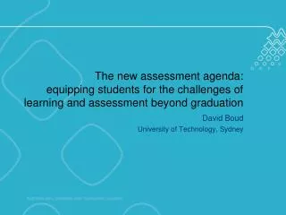 The new assessment agenda: equipping students for the challenges of learning and assessment beyond graduation