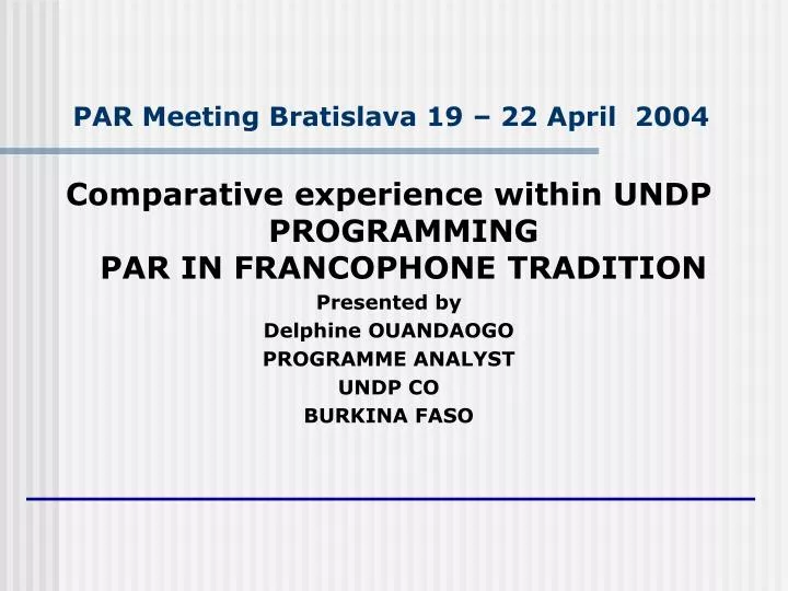 par meeting bratislava 19 22 april 2004