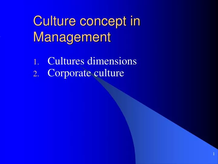 culture concept in management