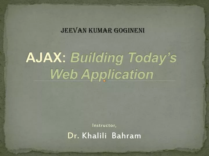 ajax building today s web application