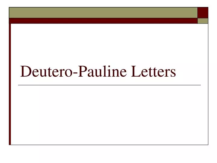 deutero pauline letters