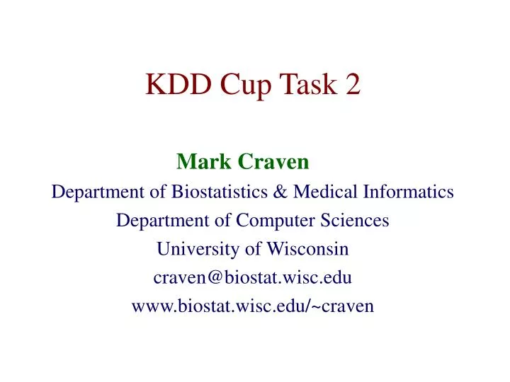 kdd cup task 2