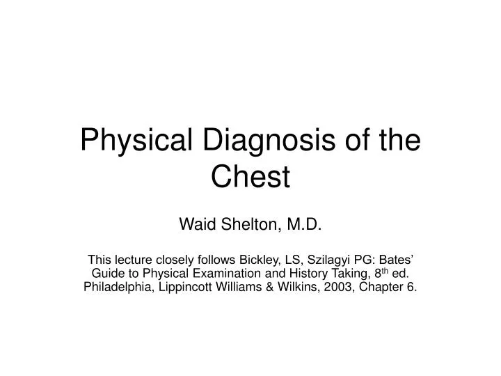 physical diagnosis of the chest