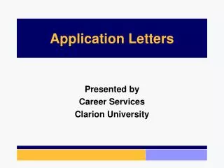 Application Letters