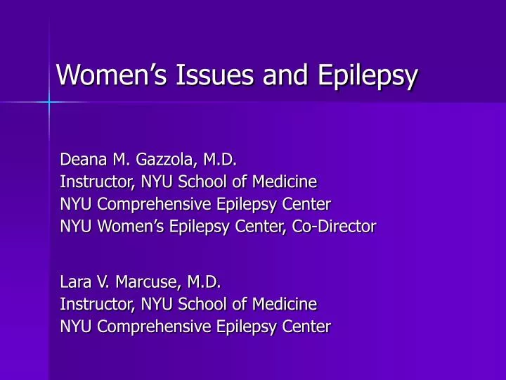 women s issues and epilepsy