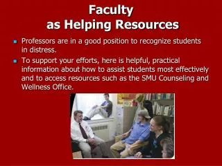 Faculty as Helping Resources