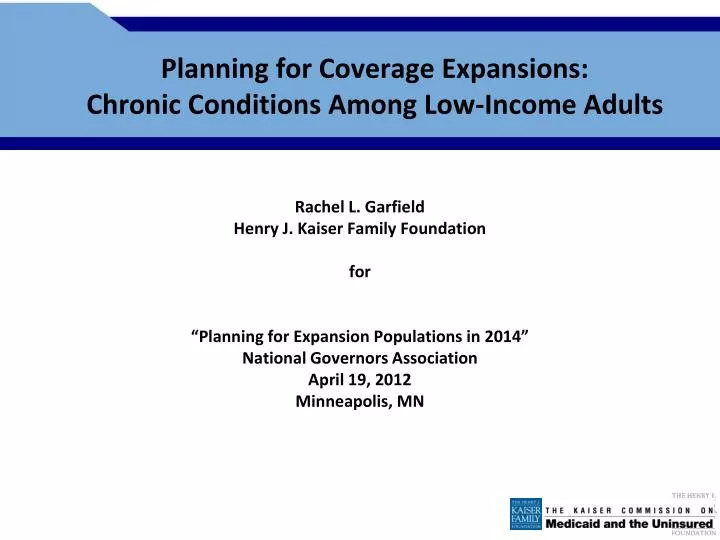 planning for coverage expansions chronic conditions among low income adults