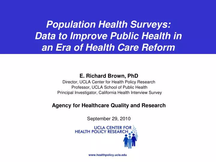 population health surveys data to improve public health in an era of health care reform