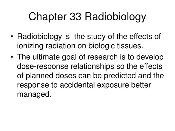 chapter 33 radiobiology