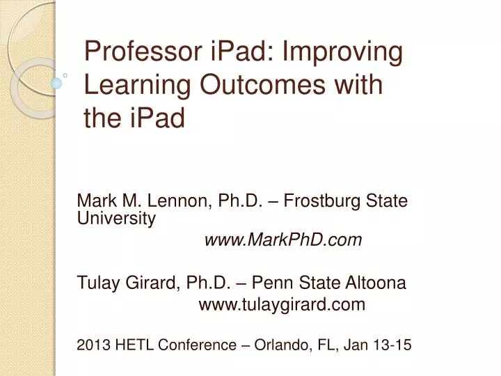 professor ipad improving learning outcomes with the ipad
