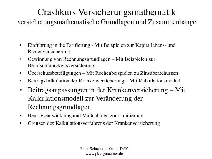 crashkurs versicherungsmathematik versicherungsmathematische grundlagen und zusammenh nge