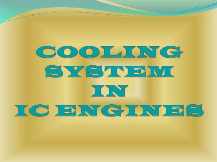 cooling system in ic engines