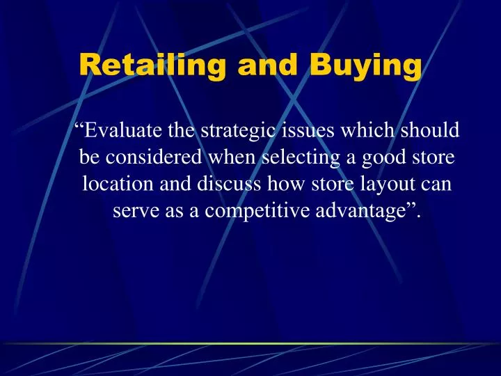 retailing and buying
