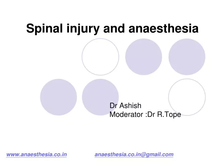 spinal injury and anaesthesia