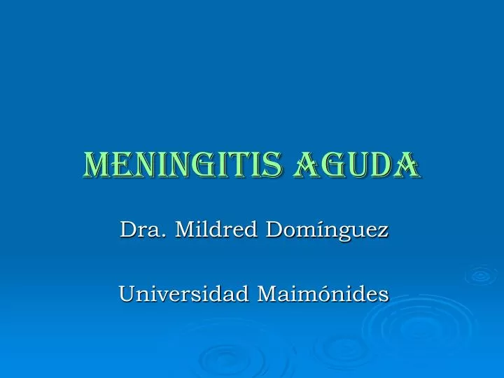 meningitis aguda