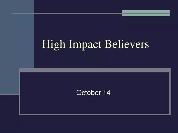 high impact believers