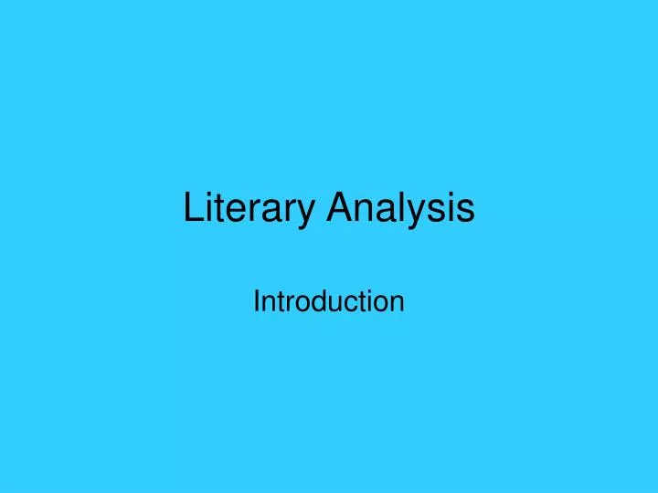 literary analysis