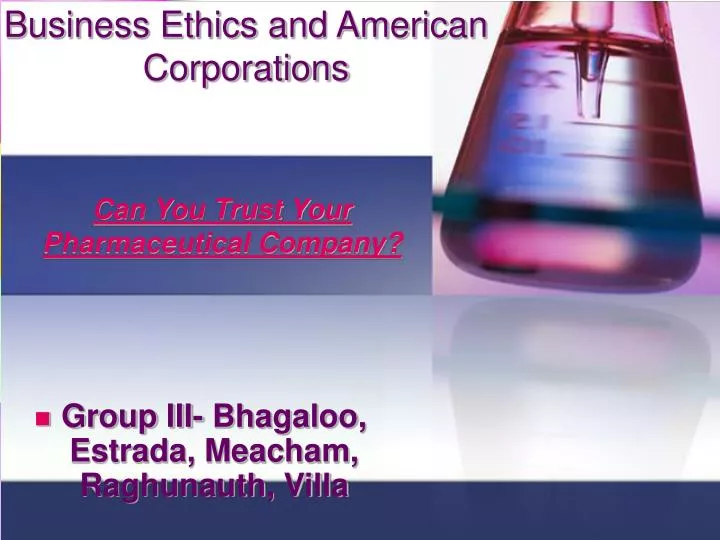 business ethics and american corporations