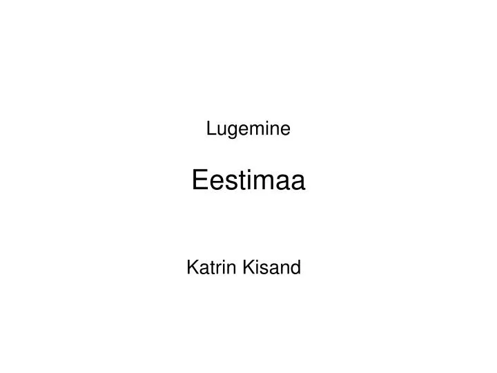 lugemine eestimaa