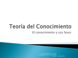 teor a del conocimiento