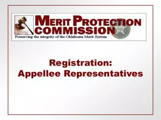 Registration: Appellee Representatives