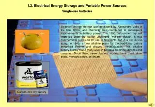 I.2. Electrical Energy Storage and Portable Power Sources