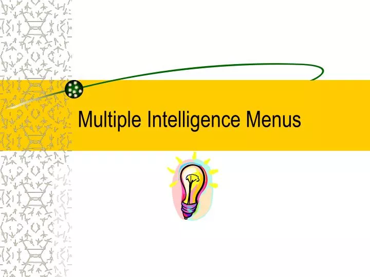 multiple intelligence menus