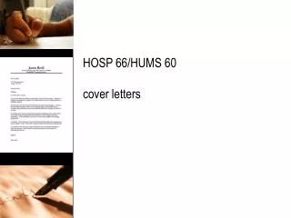 HOSP 66/HUMS 60 cover letters